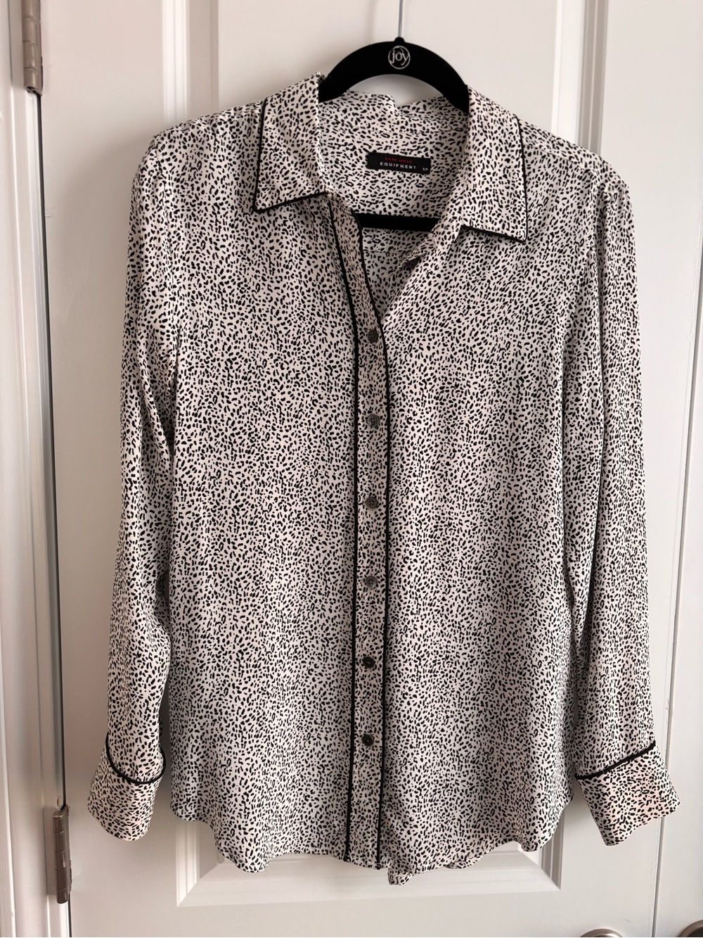 Equipment by Kate Moss-  Black and White Printed Button-Down Shirt